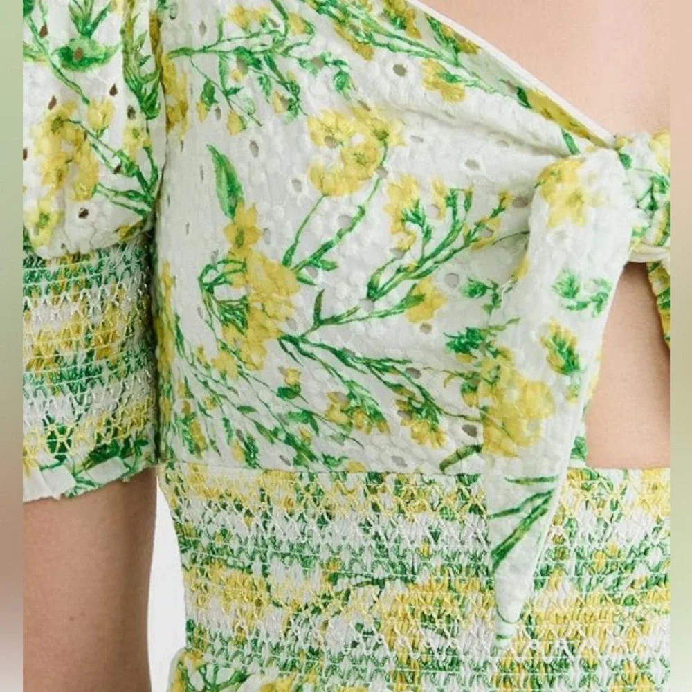 NWT Alice + Olivia Kristie Sweetheart Puff Sleeve Mini Dress wedding guest 6 8 - Picture 6 of 7